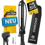 ONROAD ON-AIR Fahrradpumpe – Universalventil Standpumpe mit Manometer & Zubehör