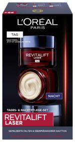 L'Oréal Paris Revitalift Laser Anti-Aging Set – Tagescreme & Nachtcreme, 2×50 ml