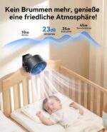 KIMMOO Clip-Ventilator Wiederaufladbar – 100 Stufen, 17h Akku & 360° Rotation – Bild 5