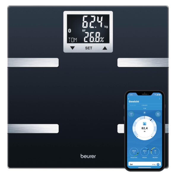 Beurer BF 720 Diagnosewaage mit Bluetooth – Körperanalyse & Kalorienbedarf für die Familie