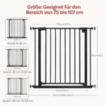 WOLTU Treppenschutzgitter 75–97 cm Metall – Sicherheitstor mit Auto-Close für Treppen – Bild 3