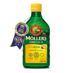 Möller's Omega 3 Lebertran 500 ml mit EPA, DHA & Vitamin A, D, E – Zitrone