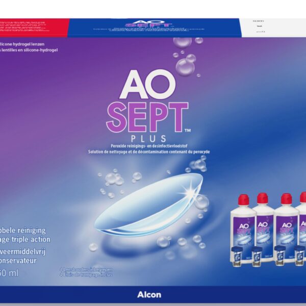 Aosept Plus Systempack 4 x 360 ml – Kontaktlinsen-Reinigung ohne Konservierungsstoffe
