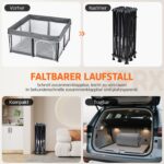 SPRX Laufstall Baby 127x127 cm – Faltbarer Sicherheitslaufstall mit Alphabetmatte & Ozeanbällen – Bild 5