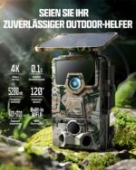 CEYOMUR Solar Wildkamera 64MP 4K Wi-Fi 6 – Bewegungsmelder mit Handyapp & IP66 Wasserschutz – Bild 2