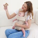 GAGAKU Babytrage 4-in-1 für 3,2–15 kg – Ergonomische Tragehilfe mit Nackenstütze Khaki – Bild 7