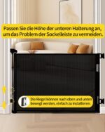 dearlomum Treppenschutzgitter ausziehbar 0–140 cm – Sicherheitsgitter für Baby, Katzen & Hunde – Bild 3