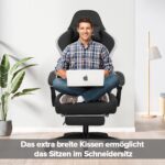 GTPLAYER Gaming Stuhl 150 kg – Ergonomischer Schreibtischstuhl mit Taschenfedern & Stoffoberfläche – Bild 4