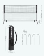 SONGMICS Badmintonnetz 300–500 cm, höhenverstellbar 90–155 cm – Tragbares Multisport-Set – Bild 7