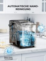 FOHERE Eiswürfelmaschine – 14 kg/24h mit Selbstreinigung & 2 Grössen für Küche – Bild 4