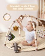 Blissful Diary Spielbogen Baby 85x85 cm – Activity Decke mit 6 abnehmbaren Spielzeugen – Bild 3