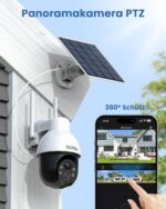 aosu 3K Solar Überwachungskamera Aussen – 360° PTZ mit Bewegungserkennung & 2-Wege-Audio – Bild 2