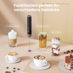 Maestri House Wiederaufladbarer Milchaufschäumer – Elektrischer Schaummacher aus Edelstahl – Bild 3