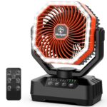 Multper 20000mAh Camping Ventilator mit Fernbedienung, LED & Timer – Tragbarer Akku Ventilator
