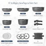 Alajivo 17-teiliges Topfset mit abnehmbarem Griff – Induktion & alle Herdarten – Bild 2