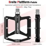 toptrek Flat Pedale 9/16 Zoll – CNC Aluminium MTB Pedale mit 3 Lagern & Rutschfest – Bild 4