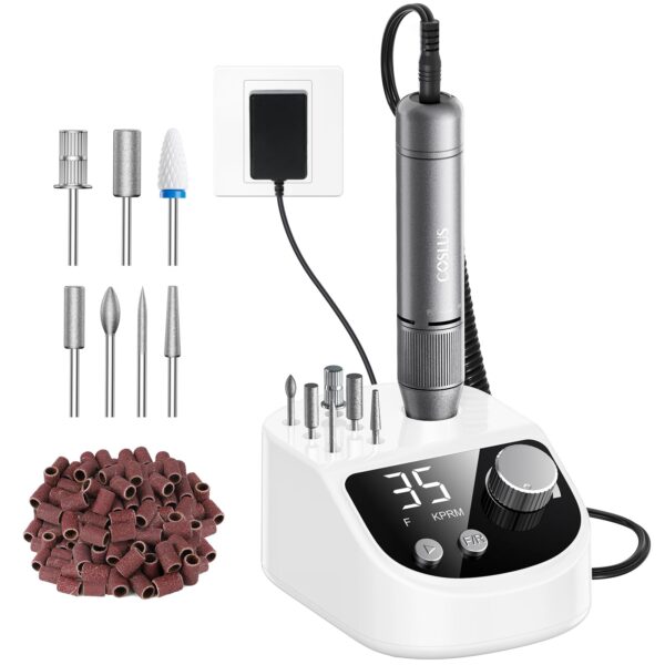 COSLUS E50 Nagelfräser Professionell 35000 U/min mit LCD-Anzeige – Komplettset für Salon & Zuhause