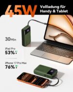 INIU 45W Power Bank 20000mAh mit integriertem USB-C Kabel – Schnellladen für Outdoor – Bild 2