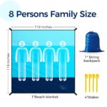 OCOOPA Stranddecke 280x300 cm sandfrei & wasserdicht – XXL Familiendecke mit Ankerung – Bild 2