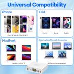 YSYFAD 200W USB-C Ladestation 8-Port mit LED – Schnellladegerät für iPhone, MacBook & Laptops – Bild 7