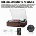 Mersoco Bluetooth Plattenspieler mit 3-Gang & Holzdesign – Tragbarer Vinyl-Player – Bild 3