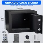 SINZUX 6.6L Elektronischer Tresor – Digitaler Safe mit Zahlenkombination & Schlüssel – Bild 2