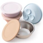 Moonkie Baby-Schalen Edelstahl 4er-Pack mit Silikondeckel & Saugbasis – BPA-frei ab 4 Monaten