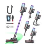 Powerffy Akku Staubsauger 600W – 50 kPa Saugkraft, 65 Min Laufzeit, Aromatherapie & Wandladestation