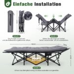 Sekey Feldbett XXL 190x71 cm mit Matratze – Klappbares Campingbett für Garten & Camping – Bild 3