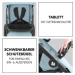 hauck Shop N Care Kinderbuggy Dusty Blue – Liegebuggy mit Snack Ablage bis 22 kg – Bild 7