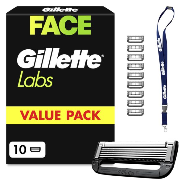 Gillette Labs Rasierklingen – 10er Pack Ersatzklingen für Herren Nassrasierer