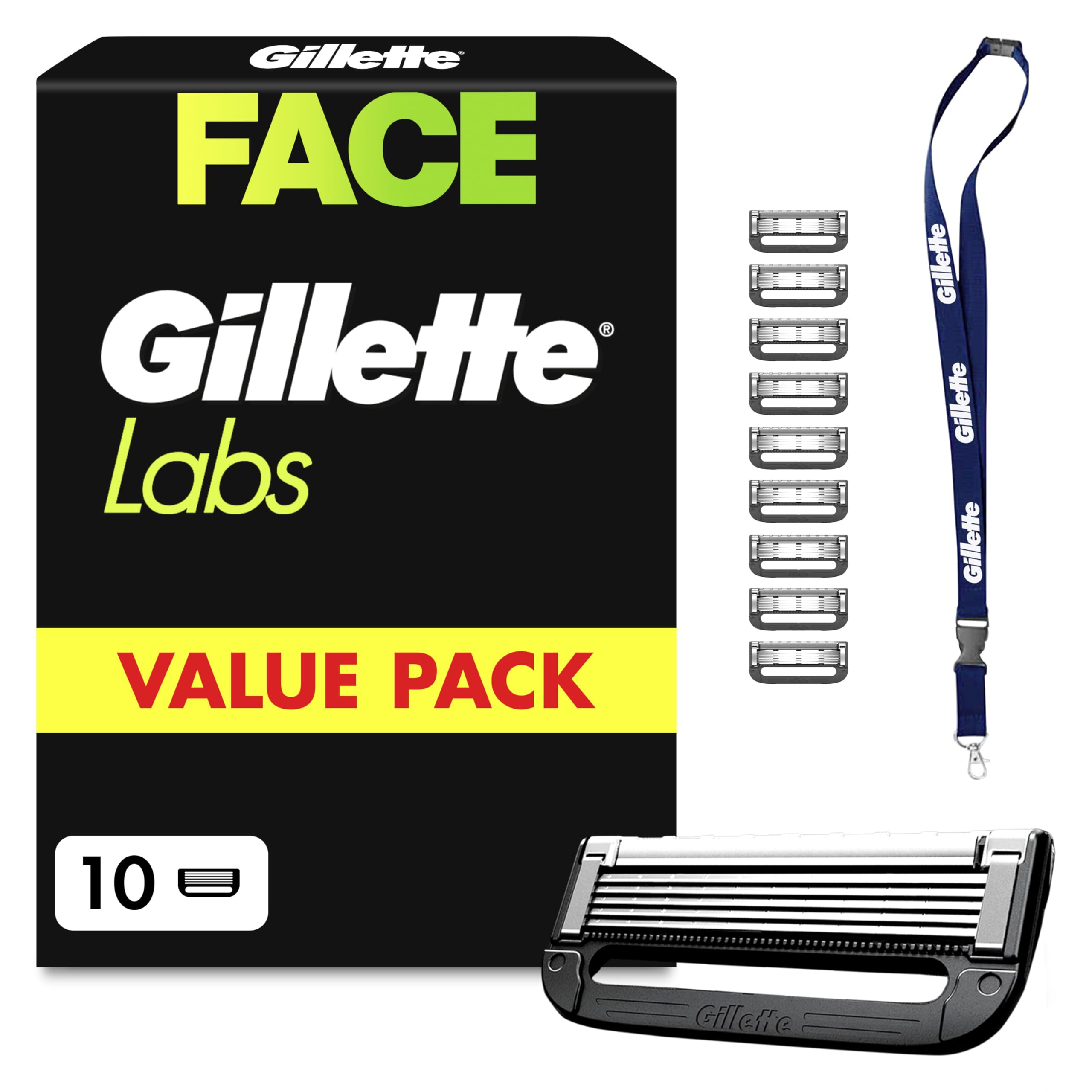 71ut0l3Yz0L._SY2560_.jpg Gillette Labs Rasierklingen – 10er Pack Ersatzklingen für Herren Nassrasierer – Bild 1