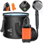 Rsaoty Campingdusche mit 3000mAh Akku – Mobile Aussendusche für Camping & Garten