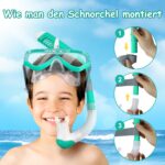 Vvinca Schnorchelset Kinder 4-14 Jahre – 180° Panoramablick mit Anti-Fog & Dry-Ventil – Bild 7