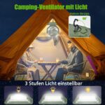 Timiyou Camping Ventilator 10000mAh mit LED – Tragbar & leise für Outdoor & Zelt – Bild 4