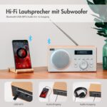August MB420 DAB+/FM Radiowecker mit Bluetooth – 5W Hi-Fi Holzradio für Küche – Bild 4