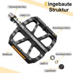 toptrek Fahrradpedale CNC-Aluminium mit StVZO Reflektoren – rutschfest für MTB & Rennrad – Bild 3