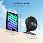 EasyAcc USB-Tischventilator mit 4000-mAh-Akku – 15 Std. Laufzeit & 4 Geschwindigkeiten – Bild 2