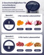 Bear Elektrischer Fleischwolf 2L+1.8L mit 600W & 2 Geschwindigkeiten – Häcksler für Fleisch & Gemüse – Bild 4