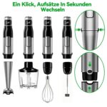 BESROY Stabmixer Set 5 in 1 mit 1100W Motor – Multifunktionales Püriergerät für Suppen & Smoothies – Bild 9