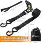 Ohuhu Spanngurte mit Ratsche 4er Set – 4,6 m Zurrgurte 1500 kg Bruchlast für LKW – Bild 3