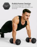 SONGMICS Kurzhanteln 2er Set 10 kg mit Neopren-Beschichtung – Hexagon Hanteln für Krafttraining – Bild 7