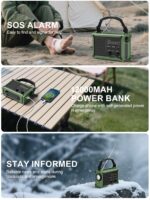 ROCAM Notfallradio mit Handkurbel & Solarpanel – 12000mAh Batterie für Camping & Notfälle – Bild 8