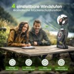 PDBEST Akku-Ventilator 20000mAh mit LED-Laterne – Tragbarer Campingventilator USB-C – Bild 3