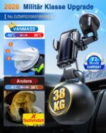 VANMASS Handyhalterung Auto mit Militär-Saugnapf – 360° drehbar für iPhone & Samsung – Bild 4
