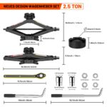 IMAYCC Scherenwagenheber 2.5T – Universales Auto-Notfallset mit Radmutternschlüssel – Bild 2