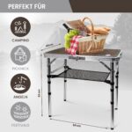 ALPINEZ Campingtisch 60x40 cm höhenverstellbar – Klappbarer Outdoor Tisch mit Tragegriff – Bild 5