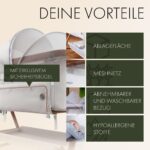 KUNU® Beistellbett 3-in-1 mit Wiegefunktion – Höhenverstellbares Reisebett mit Rollen – Bild 6