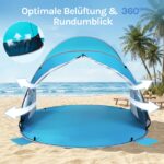 WolfWise Pop-Up Strandmuschel mit UPF 50+ – Wurfzelt für 3-4 Personen – Bild 6