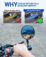 SUPAREE Motorrad Spiegel Universal E-geprüft – 360° drehbar für maximale Sicherheit – Bild 2